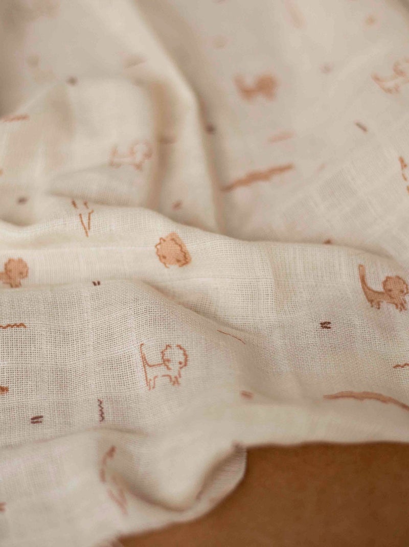 Lot de 3 langes en coton bébé Beige - Kiabi