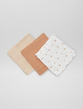 Lot de 3 langes en coton