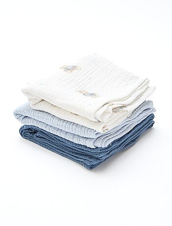 Lot de 3 langes en coton