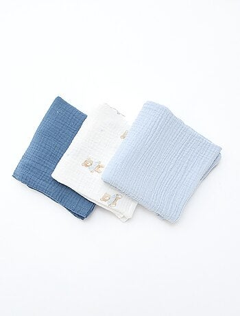 Lot de 3 langes en coton