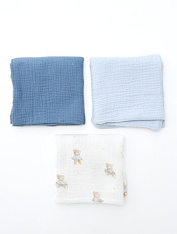 Lot de 3 langes en coton