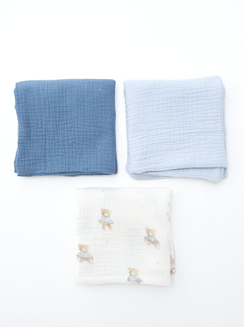 Lot de 3 langes en coton Beige - Kiabi