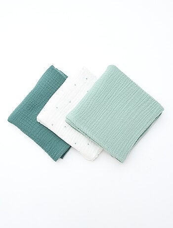Lot de 3 langes en coton