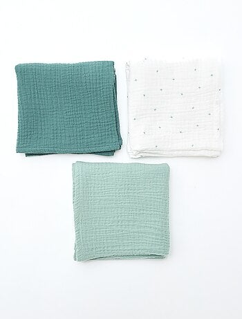 Lot de 3 langes en coton
