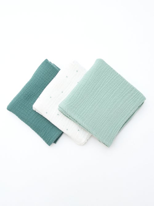 Lot de 3 langes en coton - Kiabi