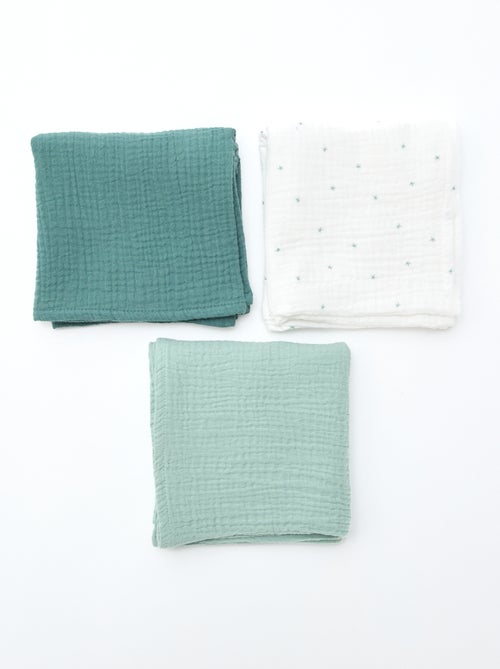 Lot de 3 langes en coton - Kiabi