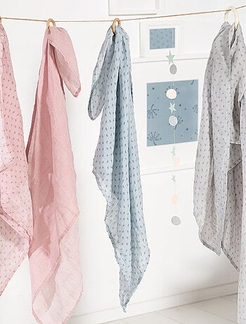 Lot de 3 langes en coton bio - ROBA 'Lil planet'