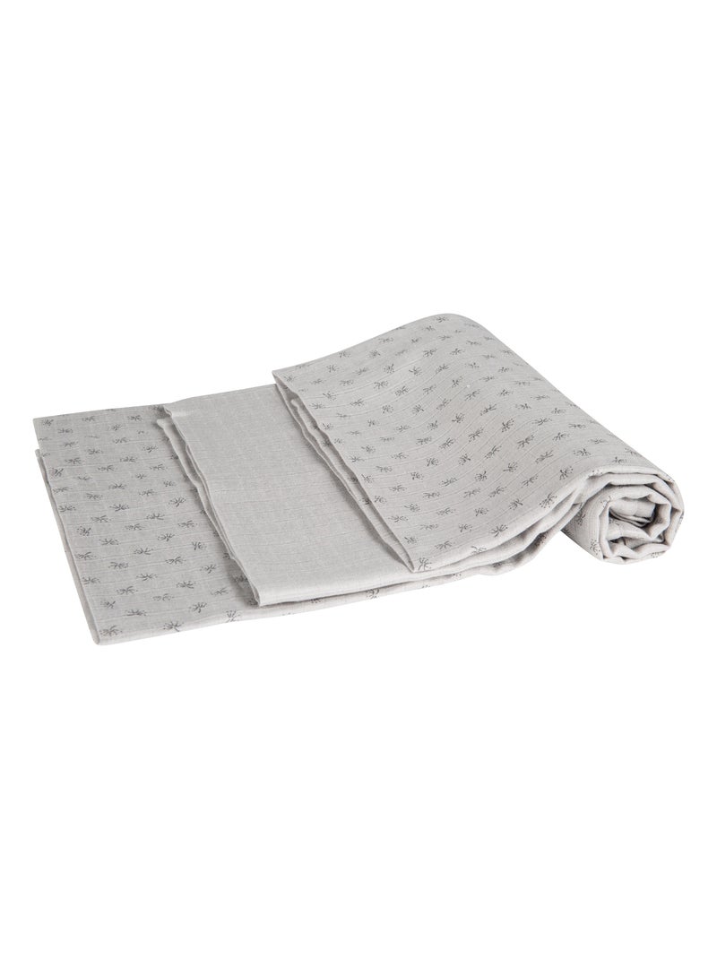 Lot de 3 langes en coton bio - ROBA 'Lil planet' Gris - Kiabi