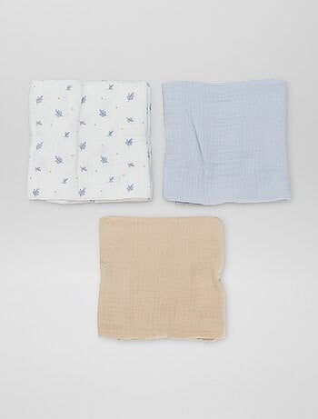 Lot de 3 langes en coton