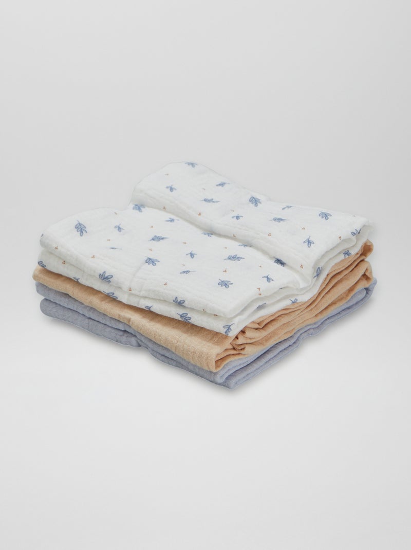 Lot de 3 langes en coton Bleu - Kiabi