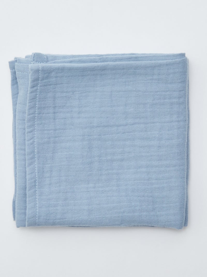 Lot de 3 langes en coton Bleu - Kiabi