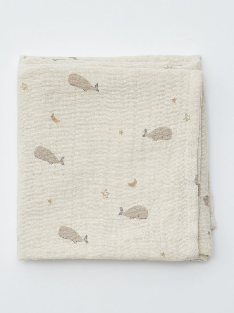Lot de 3 langes en coton Bleu - Kiabi