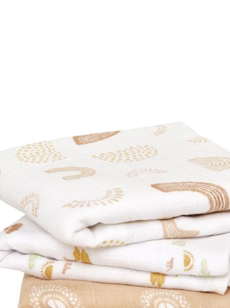 Lot de 3 langes en coton Keep Rising (70 x 70 cm) Orange - Kiabi