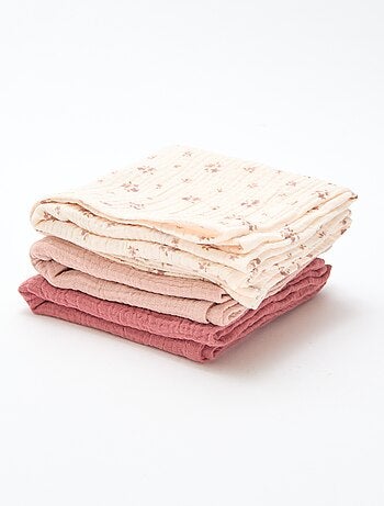 Lot de 3 langes en coton