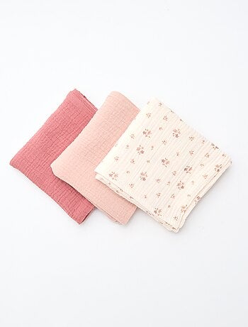 Lot de 3 langes en coton