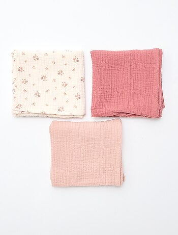 Lot de 3 langes en coton