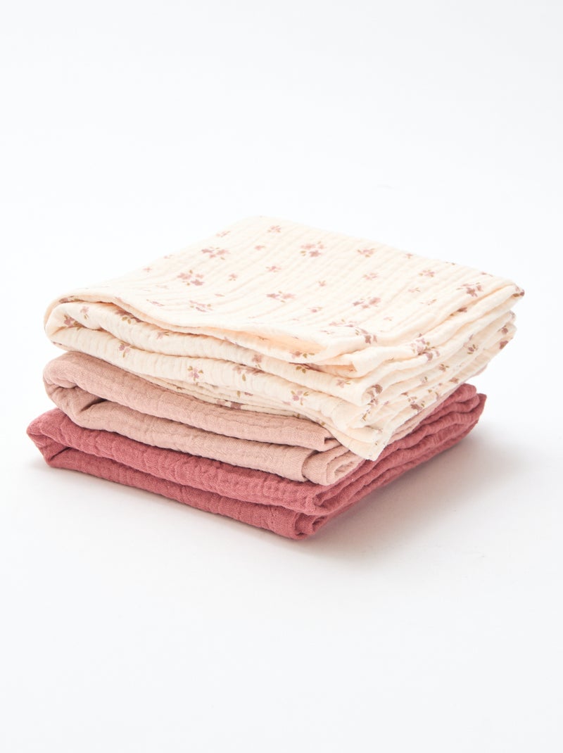 Lot de 3 langes en coton