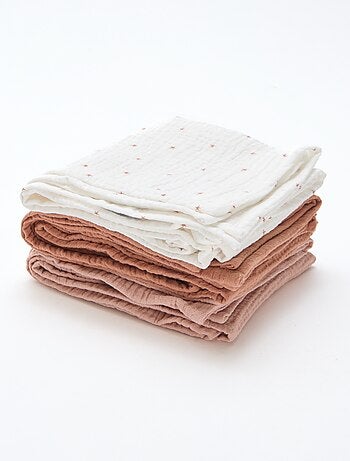 Lot de 3 langes en coton