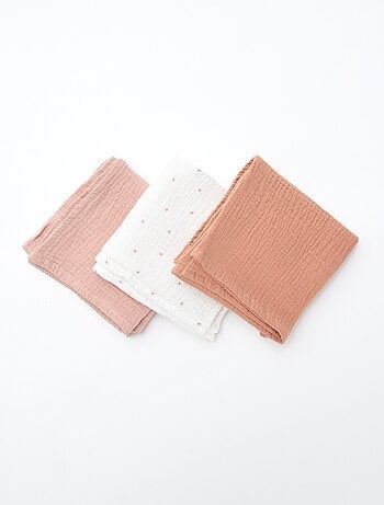 Lot de 3 langes en coton