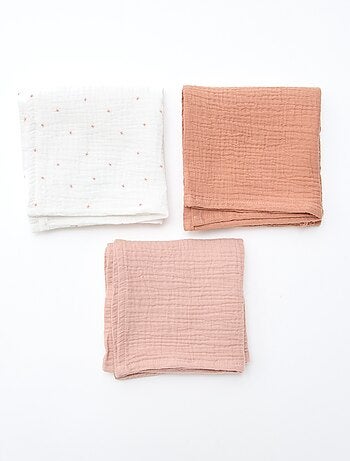 Lot de 3 langes en coton