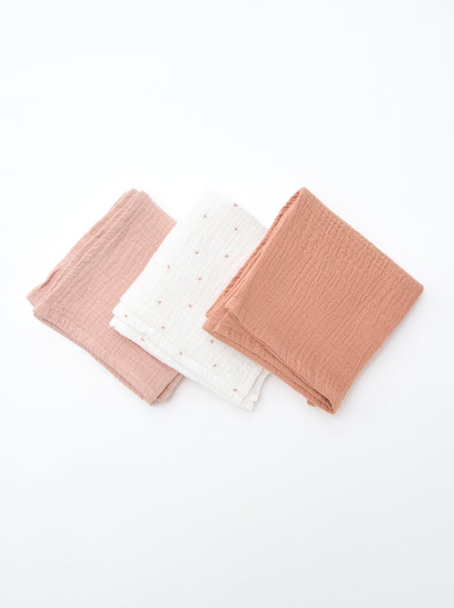 Lot de 3 langes en coton - Kiabi