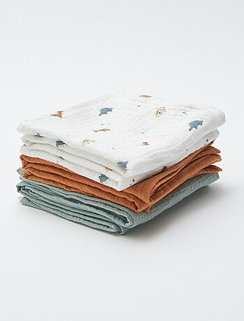Lot de 3 langes en coton
