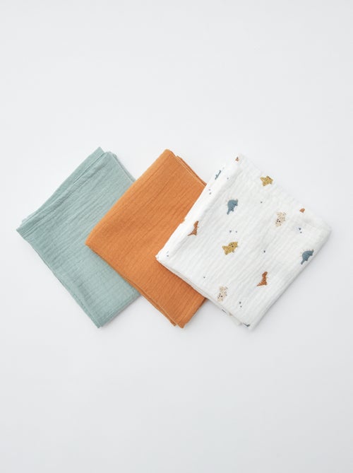 Lot de 3 langes en coton - Kiabi