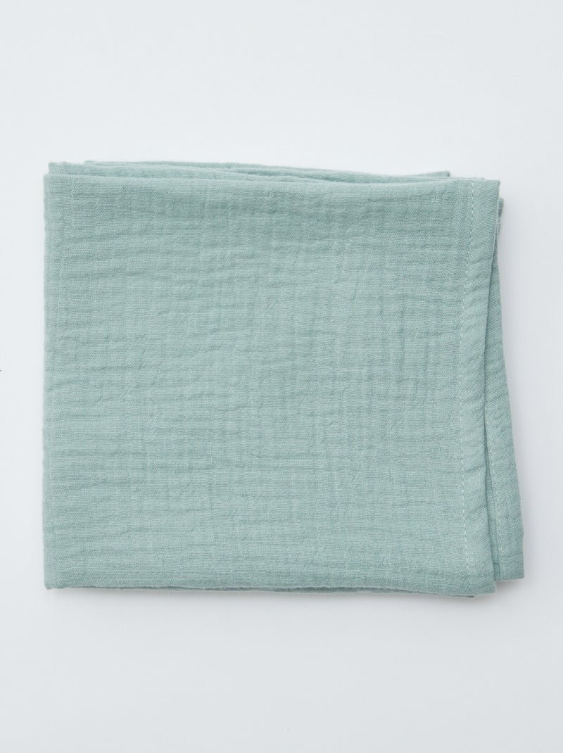 Lot de 3 langes en coton Vert - Kiabi