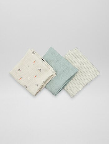 Lot de 3 langes en gaze de coton