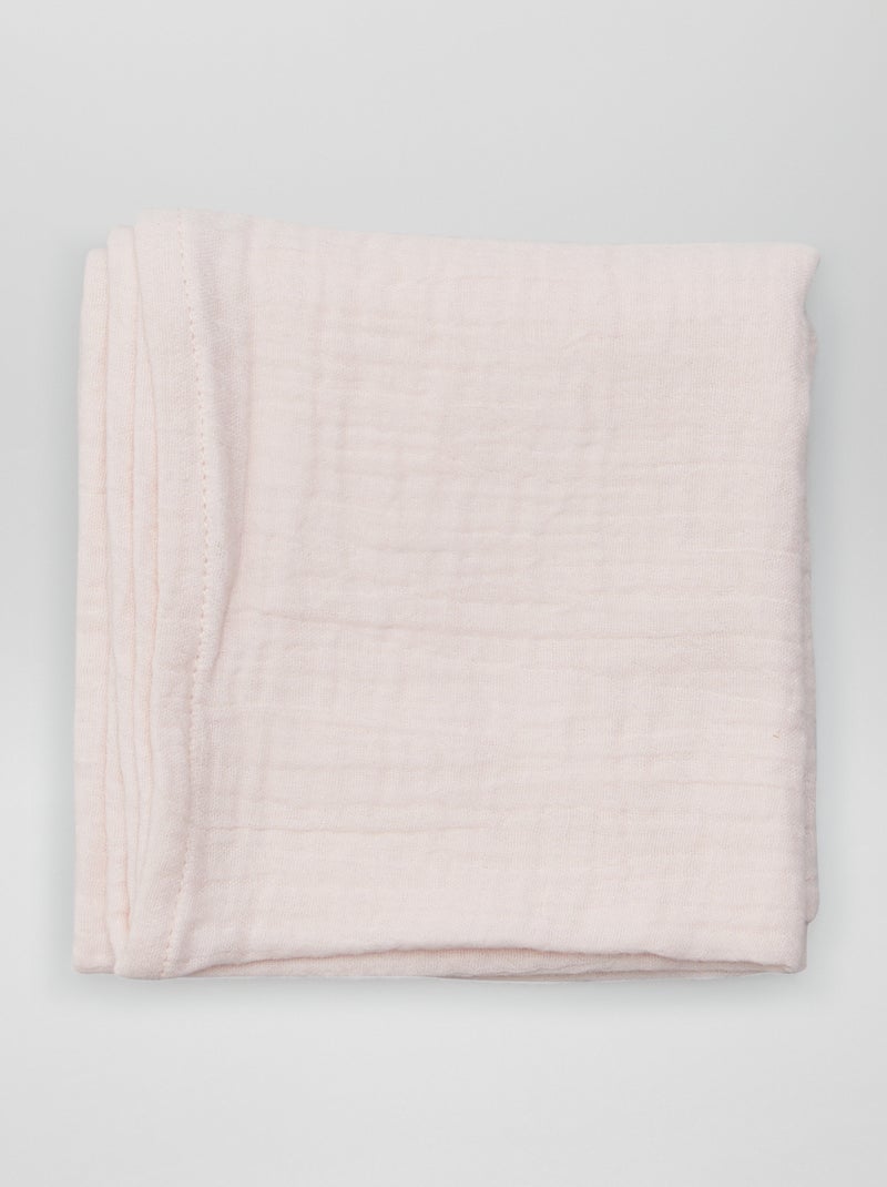 Lot de 3 langes en gaze de coton Blanc/rouge/rose - Kiabi