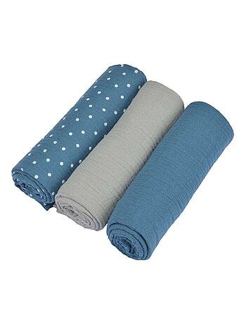 Lot de 3 langes en gaze de coton