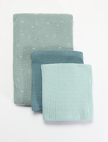Lot de 3 langes en gaze de coton