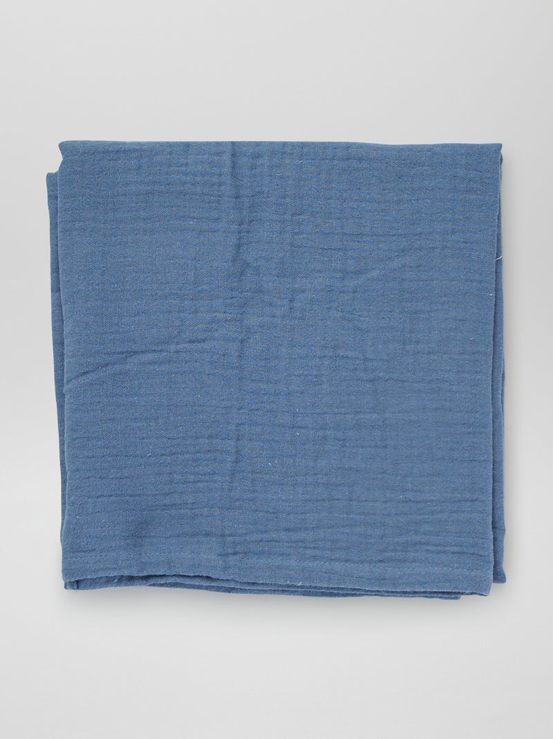 Lot de 3 langes en gaze de coton Bleu - Kiabi