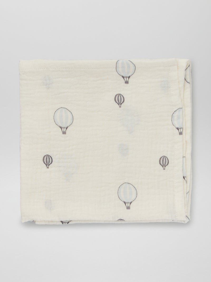 Lot de 3 langes en gaze de coton Bleu - Kiabi