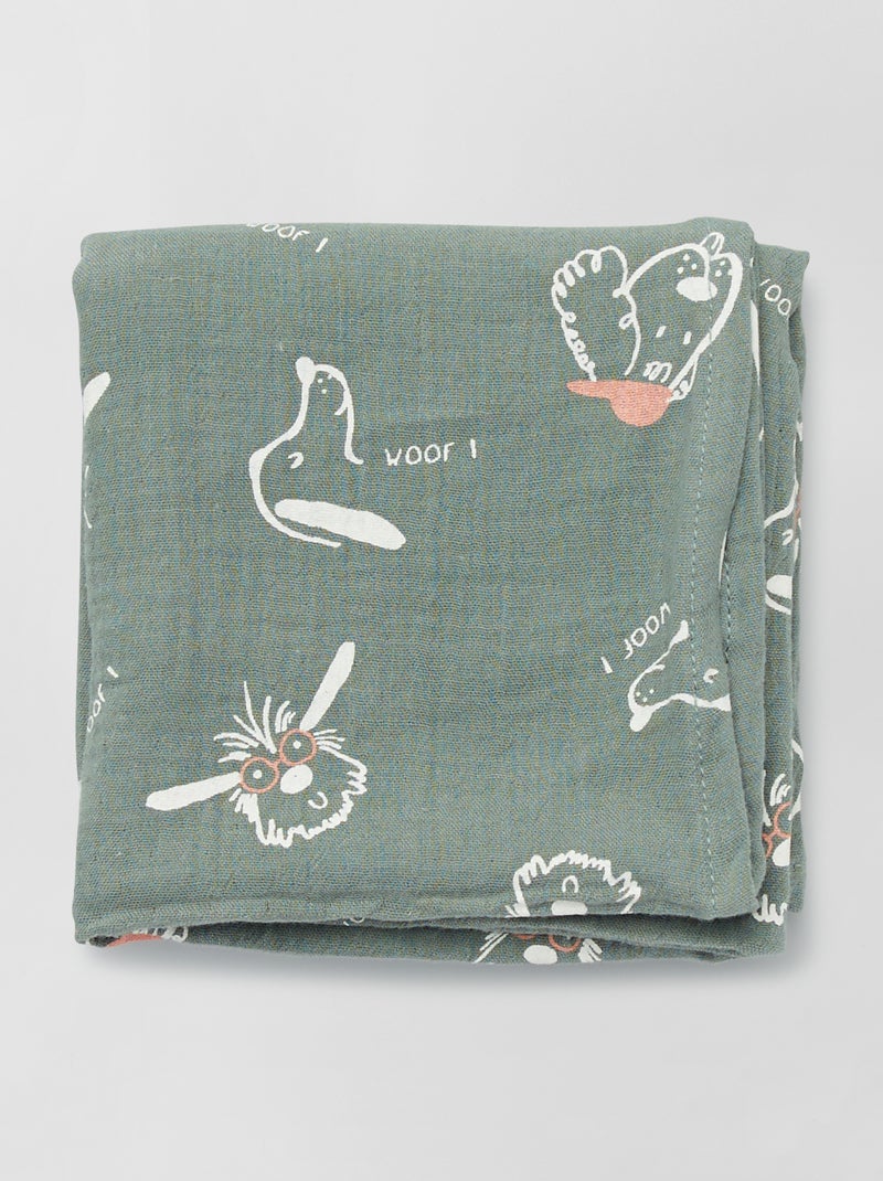 Lot de 3 langes en gaze de coton Gris - Kiabi