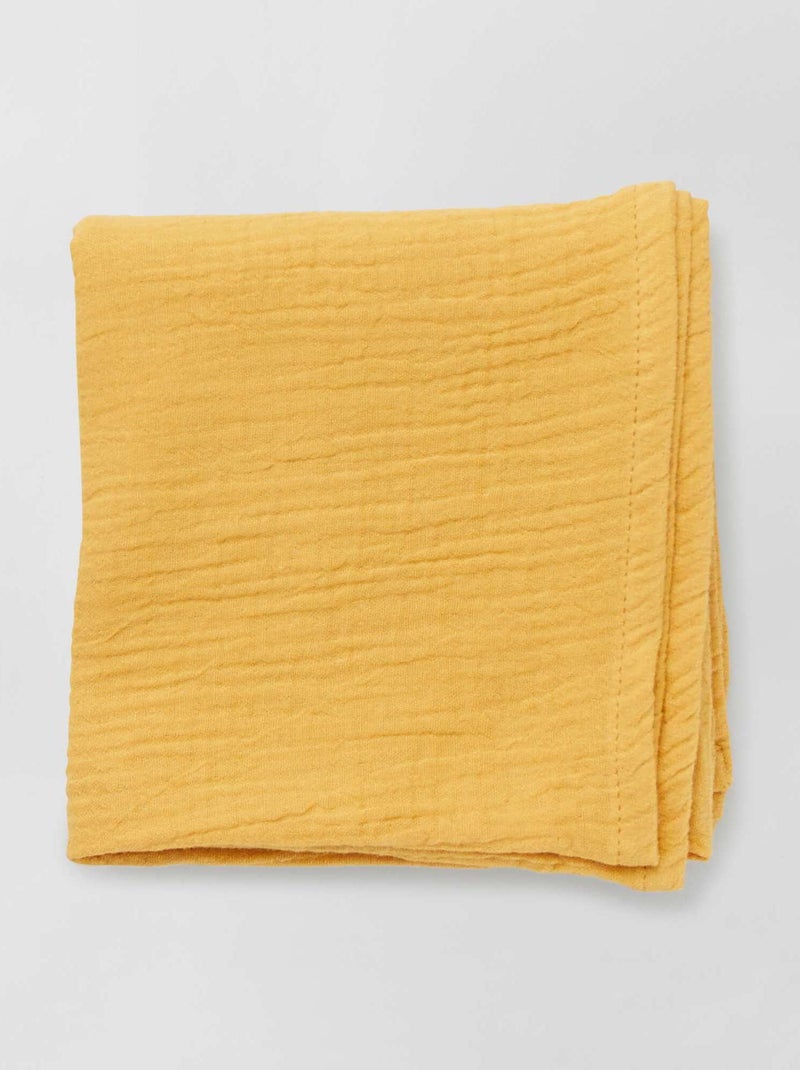 Lot de 3 langes en gaze de coton Jaune moutarde - Kiabi