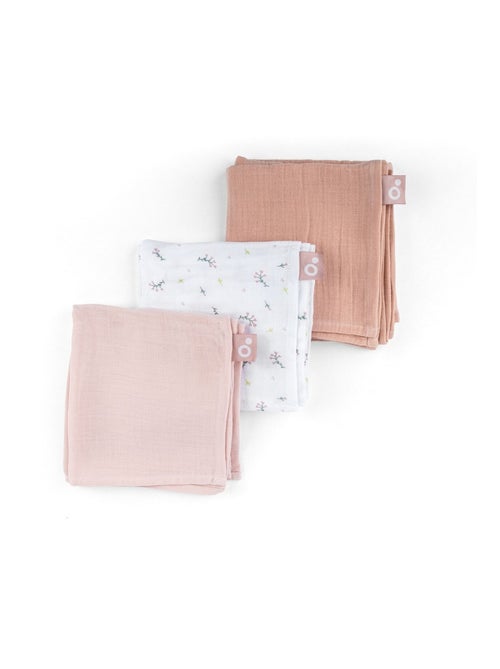 Lot de 3 langes en gaze de coton Lovely Flower Pink 'Doomoo' - Kiabi