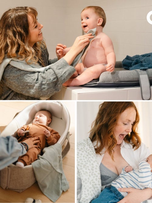 Lot de 3 langes en gaze de coton Lovely Mini Leaves Green 'Doomoo' - Kiabi