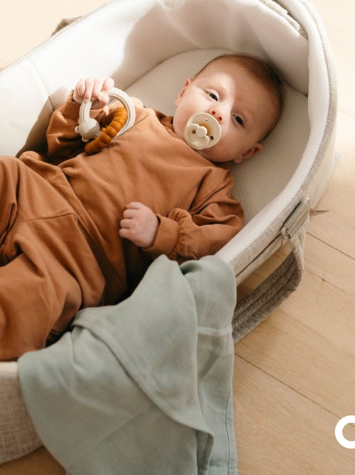 Lot de 3 langes en gaze de coton Lovely Mini Leaves Green 'Doomoo' - Kiabi