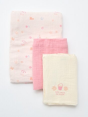 Lot de 3 langes en gaze de coton