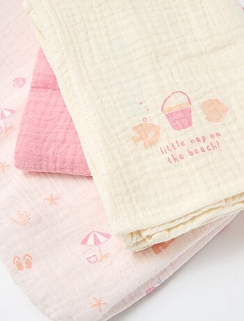 Lot de 3 langes en gaze de coton