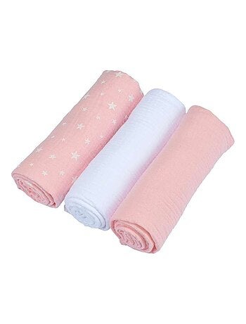 Lot de 3 langes en gaze de coton