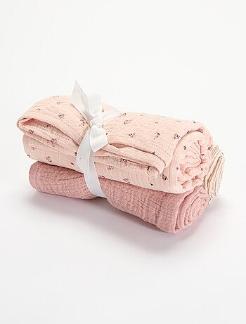Lot de 3 langes en gaze de coton