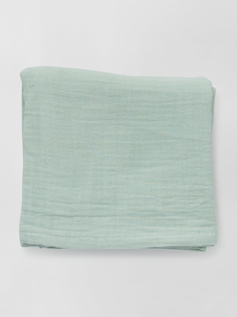 Lot de 3 langes en gaze de coton Vert d'eau - Kiabi