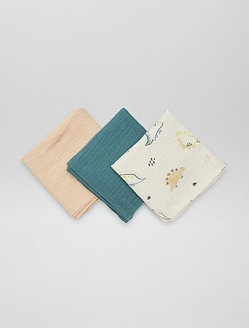 Lot de 3 langes en gaze de coton
