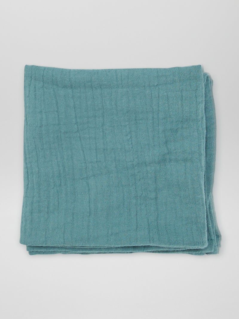 Lot de 3 langes en gaze de coton Vert/beige - Kiabi