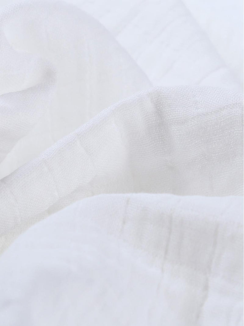 Lot de 3 langes en mousseline 70 x 70 cm, et poudré Noukie's Blanc - Kiabi