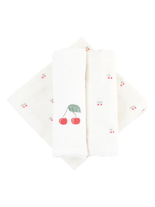 Lot de 3 langes en mousseline Cerise - Kiabi