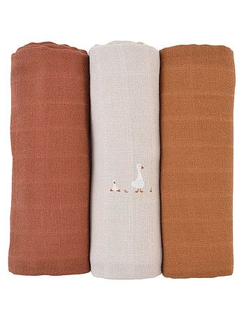 Lot de 3 langes en mousseline Nils