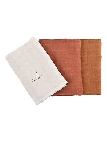Lot de 3 langes en mousseline Nils